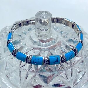 Turquoise 14K White Gold Plated